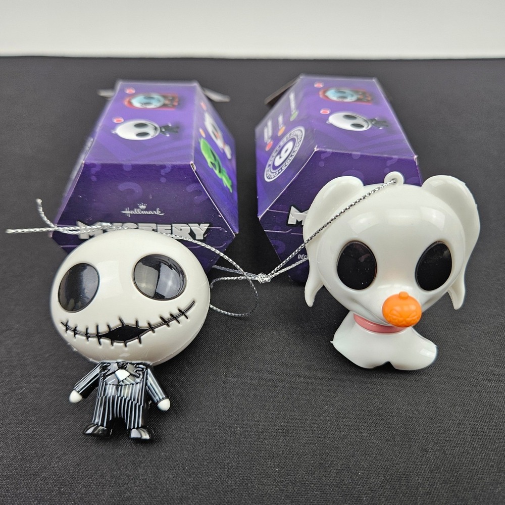 Hallmark Mystery Ornaments Nightmare Before Christmas Jack Skellington and Zero